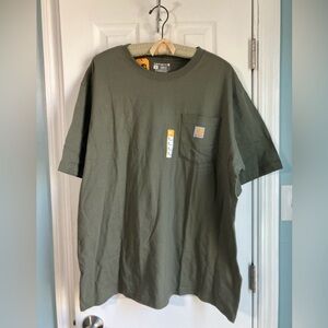 Carhartt Men’s Loose Fit Heavyweight Pocket Short Sleeve T-shirt Army Green NEW